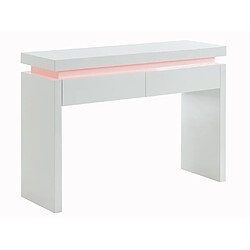 Vente-Unique Console EMERSON II - LEDs - 2 tiroirs - MDF laqué blanc pas cher