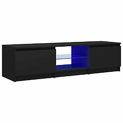 Maison Chic Meubles TV avec lumières LED - Banc TV pour salon noir 140x40x35,5 cm -MN70634