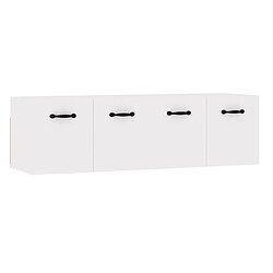 Maison Chic Lot de 2 Armoires murales,Meuble de Rangement,Armoire Suspendue Blanc brillant 80x36,5x35 cm -MN37006