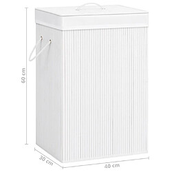 vidaXL Panier à linge avec 2 sections bambou blanc 72 L pas cher