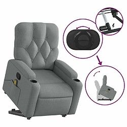 Maison Chic Fauteuil Relax pour salon, Fauteuil de massage inclinable Gris clair Tissu -GKD40287 pas cher