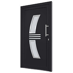 Avis vidaXL Porte d'entrée PVC - 108x208 cm - Anthracite