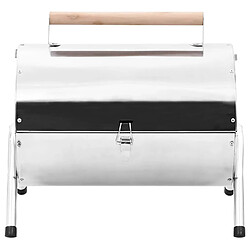 Avis vidaXL Barbecue au charbon portable Acier inoxydable Grilles doubles