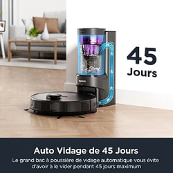 Eureka E10s Robot Aspirateur Laveur avec Station sans Sac Vidage Automatique, Noir