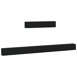 Maison Chic Ensemble de meubles TV 6 pcs | Banc TV Moderne pour salon | Meuble de Rangement - Noir Bois d'ingénierie -MN86950