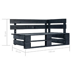 Acheter Helloshop26 Banc de jardin meuble de patio d'extérieur terrasse d'angle palette de jardin 110 x 65 x 55 cm bois noir 02_0011135