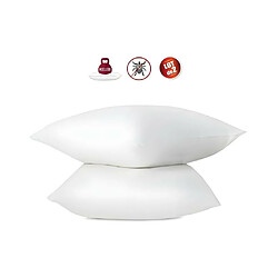 Vente-Unique Lot de 2 oreillers anti-acariens - 60 x 60 cm - 100% coton traite Bio - ABEIL