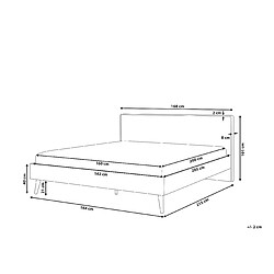 Avis Beliani Lit double blanc et bois clair 160 x 200 cm SERRIS