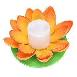 Avis Imperméable Sans Flamme Flottant LED Lotus Lumières Piscine Décoration Orange 11.5cm