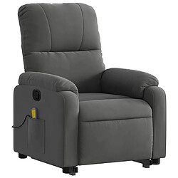 Avis Maison Chic Fauteuil Relax pour salon, Fauteuil inclinable de massage gris foncé tissu microfibre -GKD81186