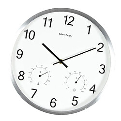 minimaliste non-coutil quartz horloge murale thermomètre hygromètre argent pas cher