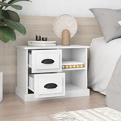 Avis Maison Chic Table de chevet Table de Nuit Meuble de Rangement blanc brillant 60x35,5x45 cm