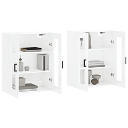 Avis Maison Chic Lot de 2 Armoires murales,Meuble de Rangement,Armoire Suspendue blanc brillant bois d'ingénierie -MN20106