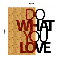 Avis EPIKASA Décoration en Métal et Bois Do What You Love, Bois, Métal, 50x1,8x50 cm