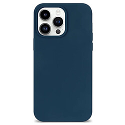 Coque en silicone anti-rayures, revêtement de fibres pour votre iPhone 14 Pro - bleu