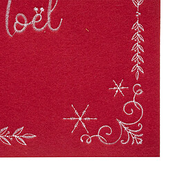 Atmosphera, Createur D'Interieur Lot de 6 sets de table de Noël en feutrine - L. 45 x 30 cm - Rouge