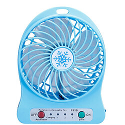 (bleu) Mini Ventilateur Portable Refroidisseur d'air à LED Ventilateur Rechargeable USB *3 Vitesses