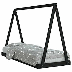 Maison Chic Lit simple Cadre de lit pour enfants,Lit d'Enfant Moderne noir 80x200 cm bois de pin massif -MN98171 