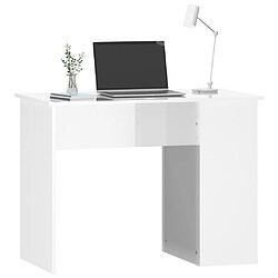 Avis Maison Chic Bureau,Table de travail,bureau de travail pour chambre Blanc brillant 100x55x75 cm Bois d'ingénierie -GKD97542