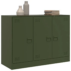 Avis vidaXL Buffet vert olive 99x39x73 cm acier