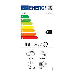 Lave-vaisselle 60cm 13 couverts 47db tout intégrable - CI3E7L0W - CANDY