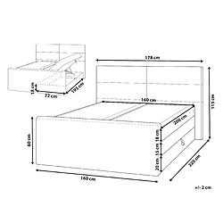 Avis Beliani Lit boxspring en tissu 160 x 200 cm gris clair ARISTOCRAT