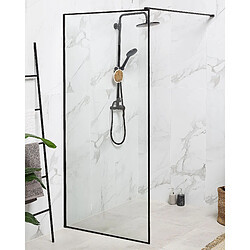 Beliani Parois de douche 80 x 190 cm Noir WASPAM II