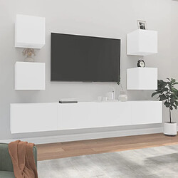 vidaXL Ensemble de meubles TV 6 pcs Blanc Bois d'ingénierie