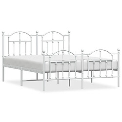 Maison Chic Lit adulte - Lit simple Cadre de lit métal avec tête de lit/pied de lit,Structure du lit Contemporain pour chambre blanc 150x200cm -MN48532