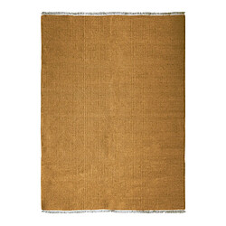 Thedecofactory ESSENCE - Tapis en jute et coton avec franges ocre 120x170 