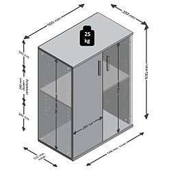 FMD Armoire avec 2 portes Blanc et gris pas cher