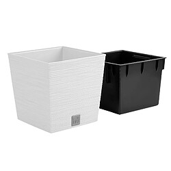 Acheter Pot de fleurs blanc, avec réservoir, collection FURU, 29,5 x 29,5 x 29 cm, contenance 14 L.