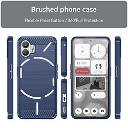 Htdmobiles Coque pour Nothing Phone 2 - housse etui silicone gel carbone + verre trempe - BLEU FONCE