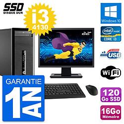 PC Tour HP 400 G1 Ecran 22" Intel i3-4130 RAM 16Go SSD 120Go Windows 10 Wifi - Occasion