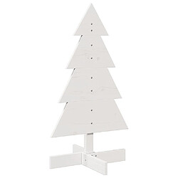 vidaXL Arbre de Noël en bois pour décoration blanc 80 cm pin massif