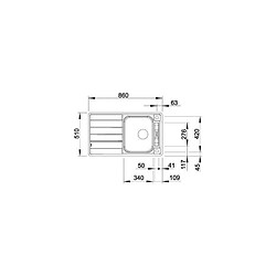 Avis Blanco Evier à encastrer Axis III 45S-IF inox, planche à découper