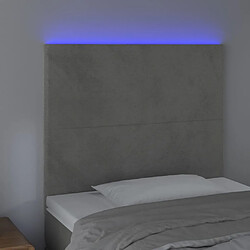 Avis Maison Chic Tête de lit scandinave à LED,meuble de chambre Gris clair 100x5x118/128 cm Velours -MN34522