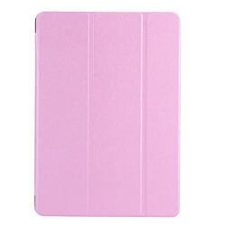 Etui en PU soie avec support tri-pliure rose pour Apple iPad 10.2 (2019)