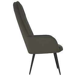 Avis vidaXL Chaise de relaxation Gris foncé Velours