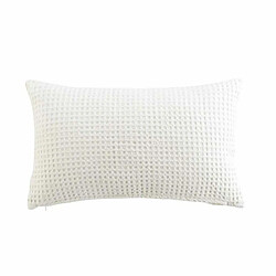 Paris Prix Coussin Déco Gaufrette 30x50cm Blanc