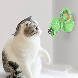 Universal Chien et chat jouets tournant moulin à vent brosse à dents et tournant tournant plaisanterie chatouillage boule puzzle jouets fournitures pour animaux de compagnie | jouets pour chats (vert)