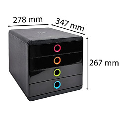 Exacompta Set de tiroirs de bureau Pop-Box avec 4 tiroirs Noir pas cher