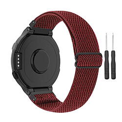 Bracelet en nylon élastique réglable rouge pour votre Garmin Forerunner 735xt/220/230/235/620/630