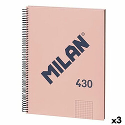 Carnet Milan 430 Rose A4 80 Volets (3 Unités)