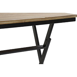 Acheter Pegane Table d'appoint et 4 tabourets en bois de sapin et métal coloris naturel / noir