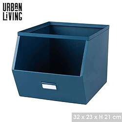 Urban Living Casier de rangement en métal avec étiquette - Bleu