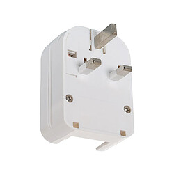 Ledkia Adaptateur Prise Type F Tête Large avec Câble Bas à Prise Type G (UK) Blanc