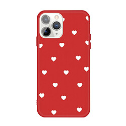 Wewoo Coque Pour iPhone 11 Pro Multiple Love-hearts Pattern Colorful Frosted TPU Phone Housse de protection Rouge