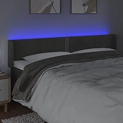 Avis vidaXL Tête de lit à LED Gris foncé 203x16x78/88 cm Velours