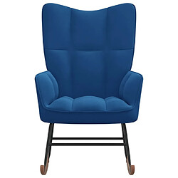 Maison Chic Chaise à bascule | Fauteuil Relax, design moderne Bleu Velours -GKD33582